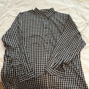 Men’s Big and Tall Van Heusen 4XLT navy plaid long sleeve button down